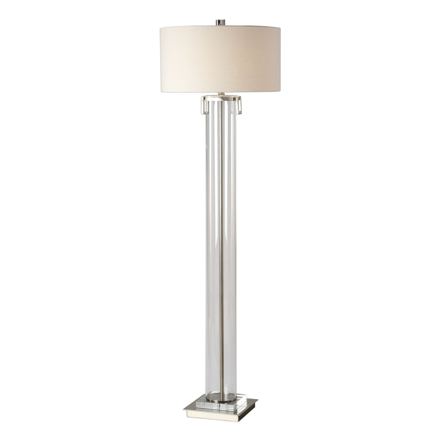 Monette - Tall Cylinder Floor Lamp - Pearl Silver