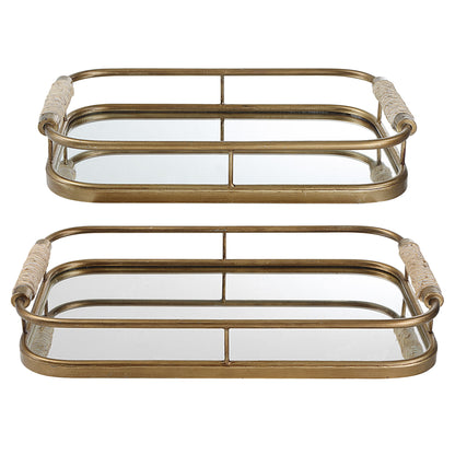 Rosea - Trays (Set of 2) - Brushed Gold