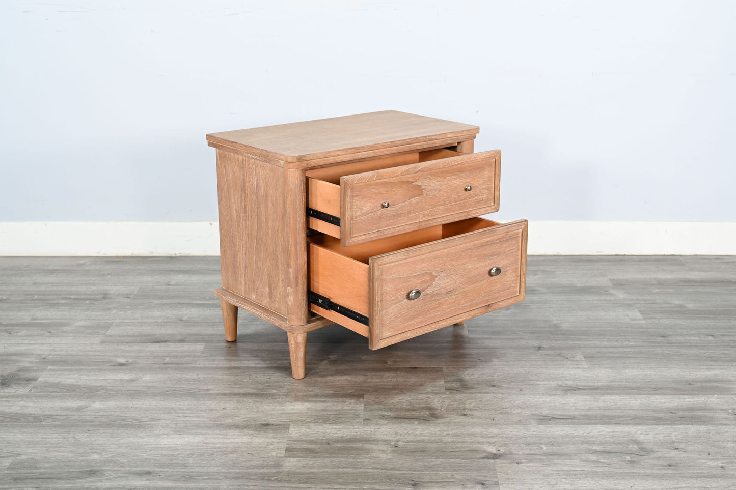 Transitional - Natural Wood 2-Drawer Nightstand - Oak Grove