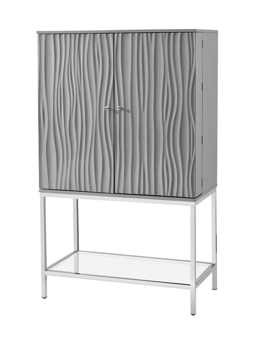 Marlin - Two Door Wine Cabinet - Glossy Gray