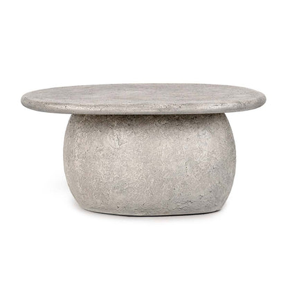 Britney - Outdoor Round Coffee Table - Light Gray