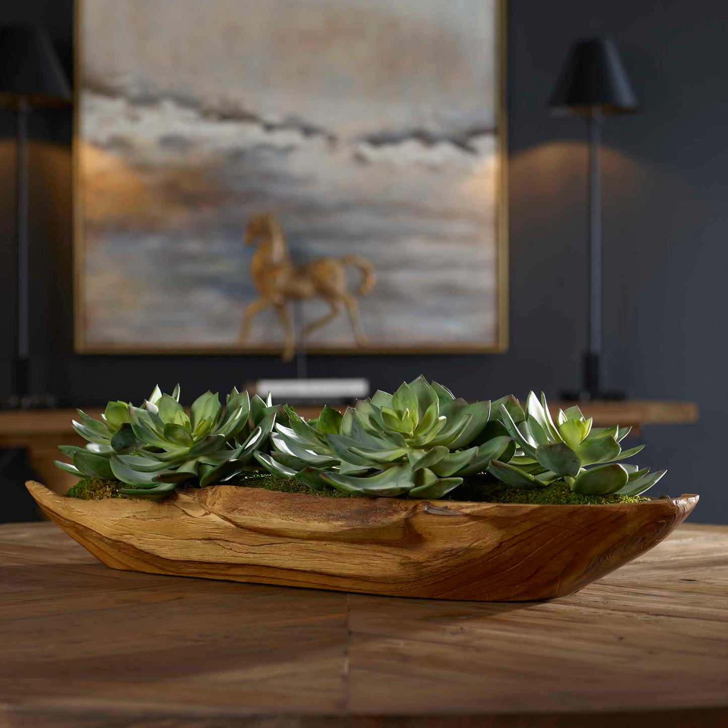 Yuma - Succulent Centerpiece - Dark Brown