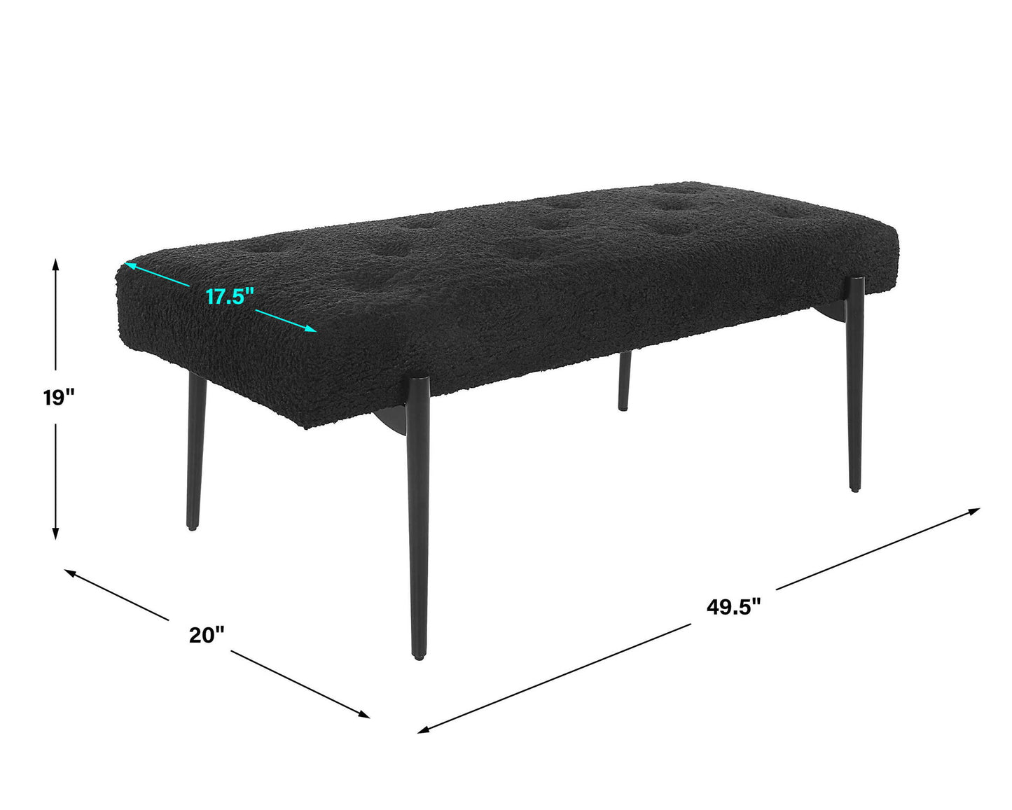 Olivier - Modern Bench - Black