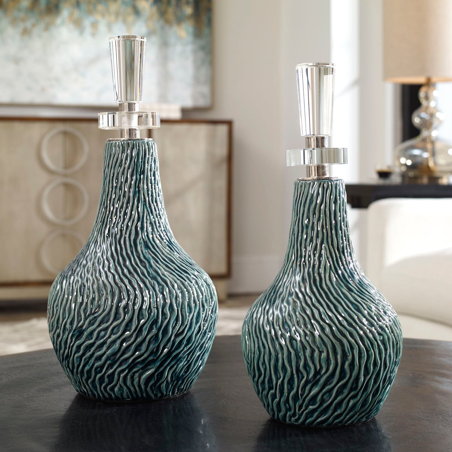 Almera - Bottles (Set of 2) - Dark Teal