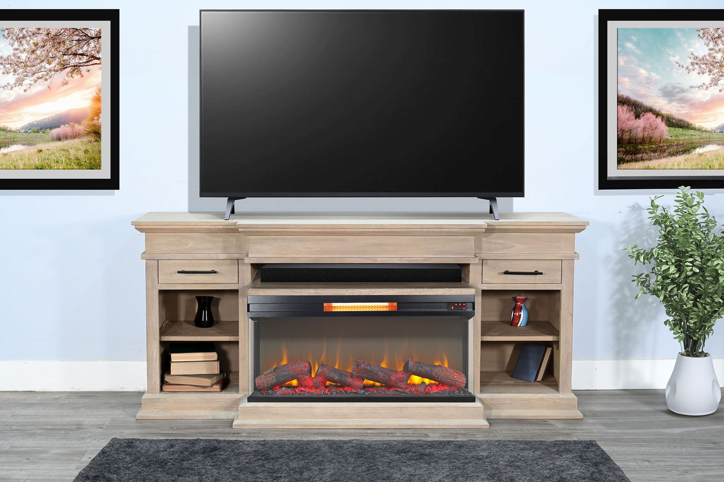 Liliana Media Console Only (for 2001B-36P Insert) - Light Brown