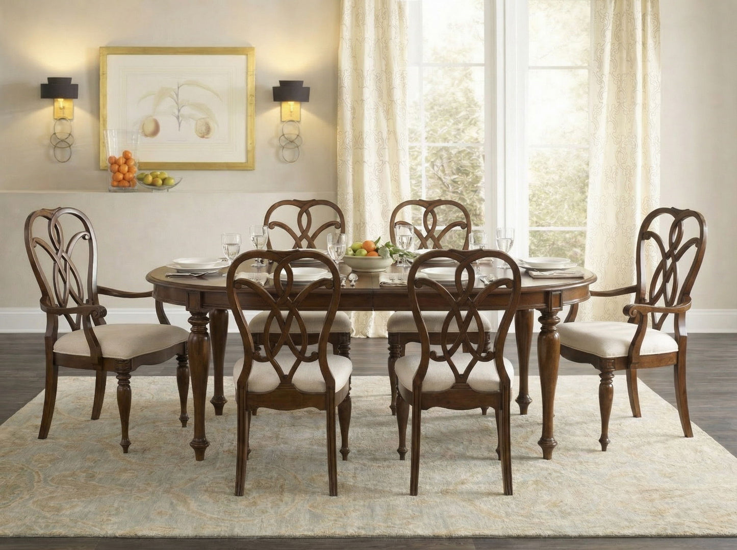 Leesburg - Leg Table With Two 18" Leaves - Dark Brown