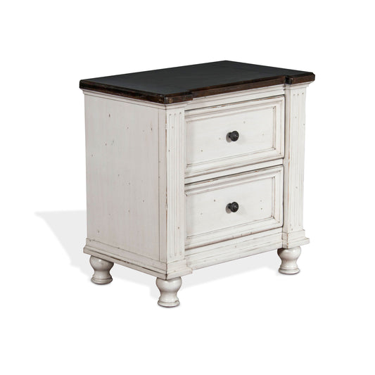 Carriage House - Nightstand - White / Dark Brown