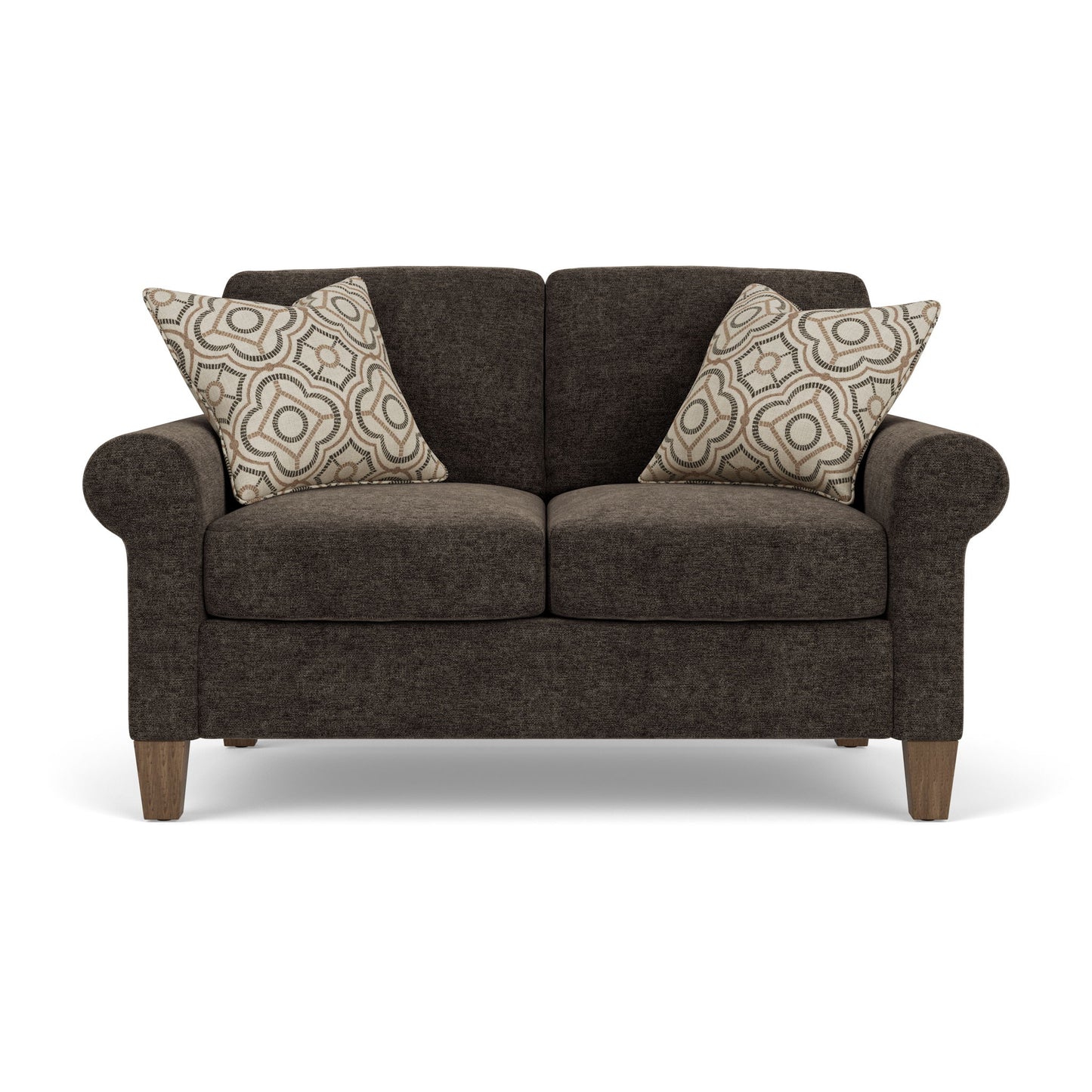 Moxy - Fabric Loveseat, Curved Sock Arms