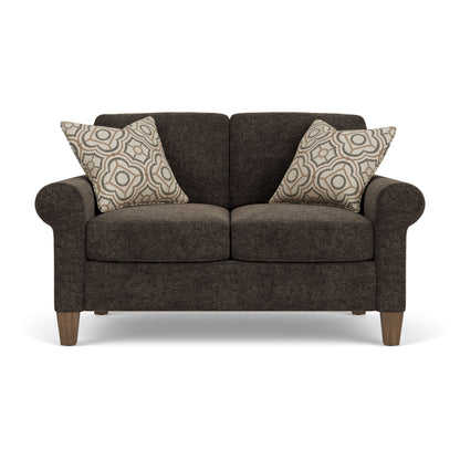 Moxy - Fabric Loveseat, Curved Sock Arms