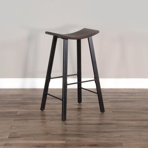 Newport - 30" Stool With Wood Seat - Dark Brown