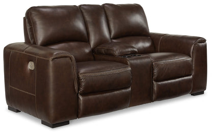Alessandro - PWR REC Loveseat/Con/Adj HDRST - Walnut