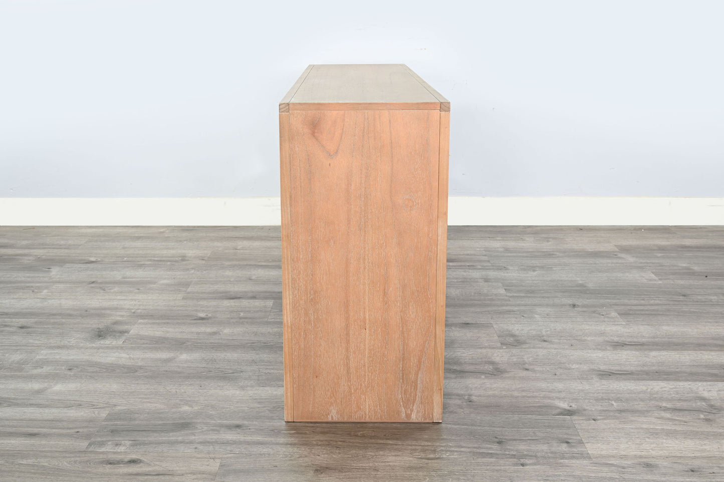 Modern - Wood Sofa Table With Arched Open Shelf Design