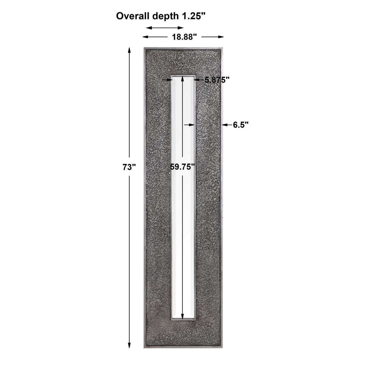 Bannon - Tall Metallic Mirror - Dark Gray
