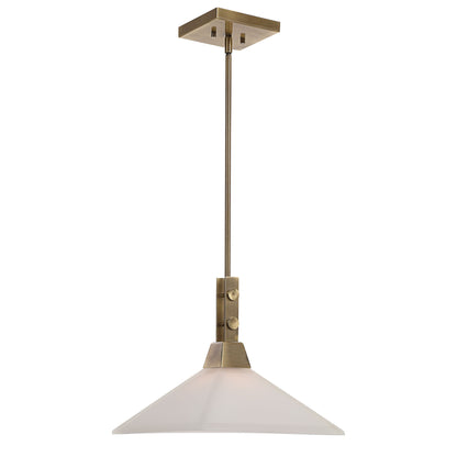 Brookdale - Industrial 1 Light Pendant - Light Brown & White