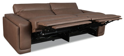 MS - Simone ZG 2 over 2 Power Sofa With Power Headrest and BT speaker - Brown