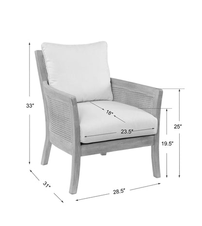 Encore - Natural Armchair - White