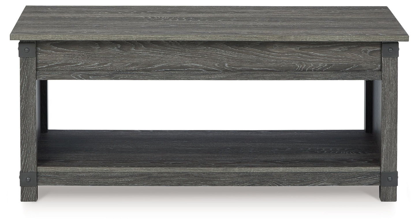 Freedan - Rect Lift Top Cocktail Table - Grayish Brown