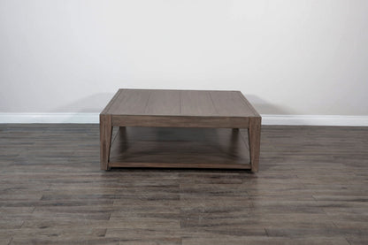 Doe Valley - Mahogany Wood Coffee Table With Casters