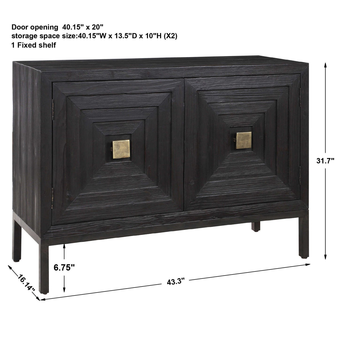 Aiken - 2 Door Cabinet - Dark Walnut