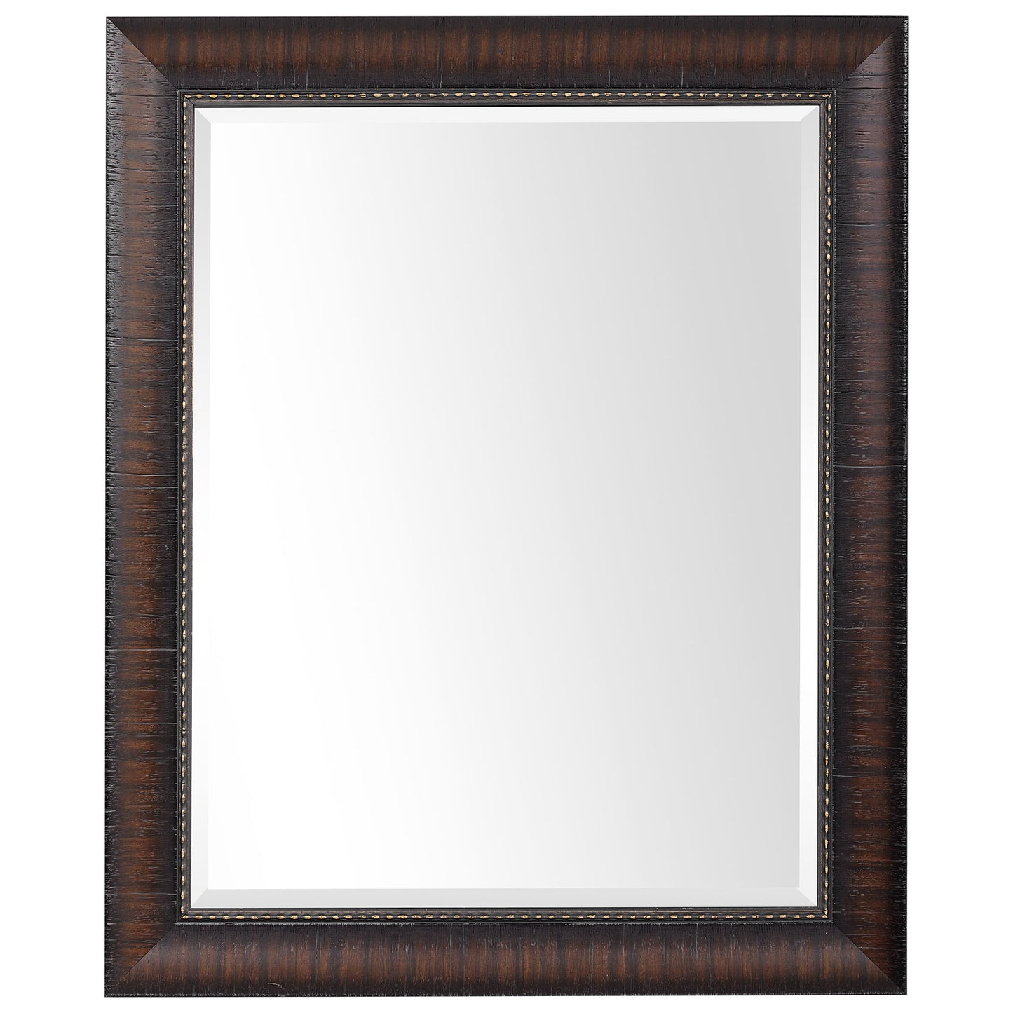 Wythe - Burnished Wood Mirror - Dark Brown