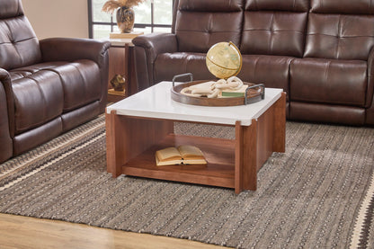 Lincoln - Square Coffee Table With Casters - Light Brown