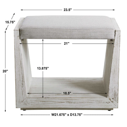 Cabana - Small Bench - White