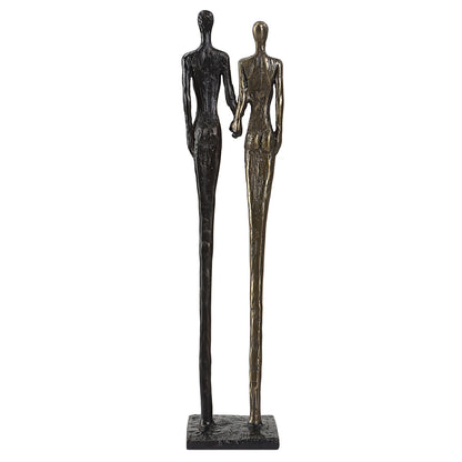 Two's - Company Cast Iron Sculpture - Black