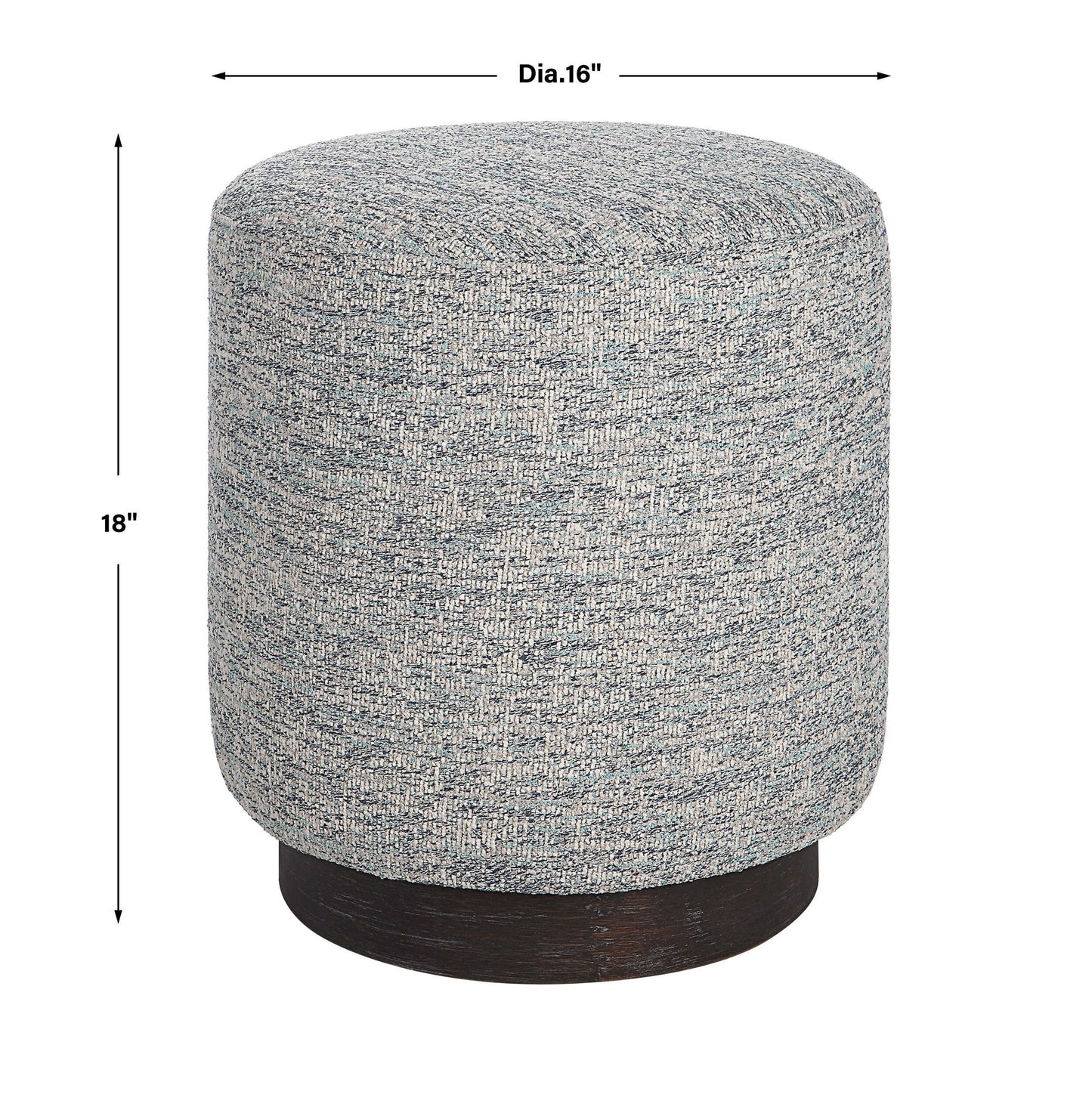 Avila - Tweed Round Ottoman - Silver