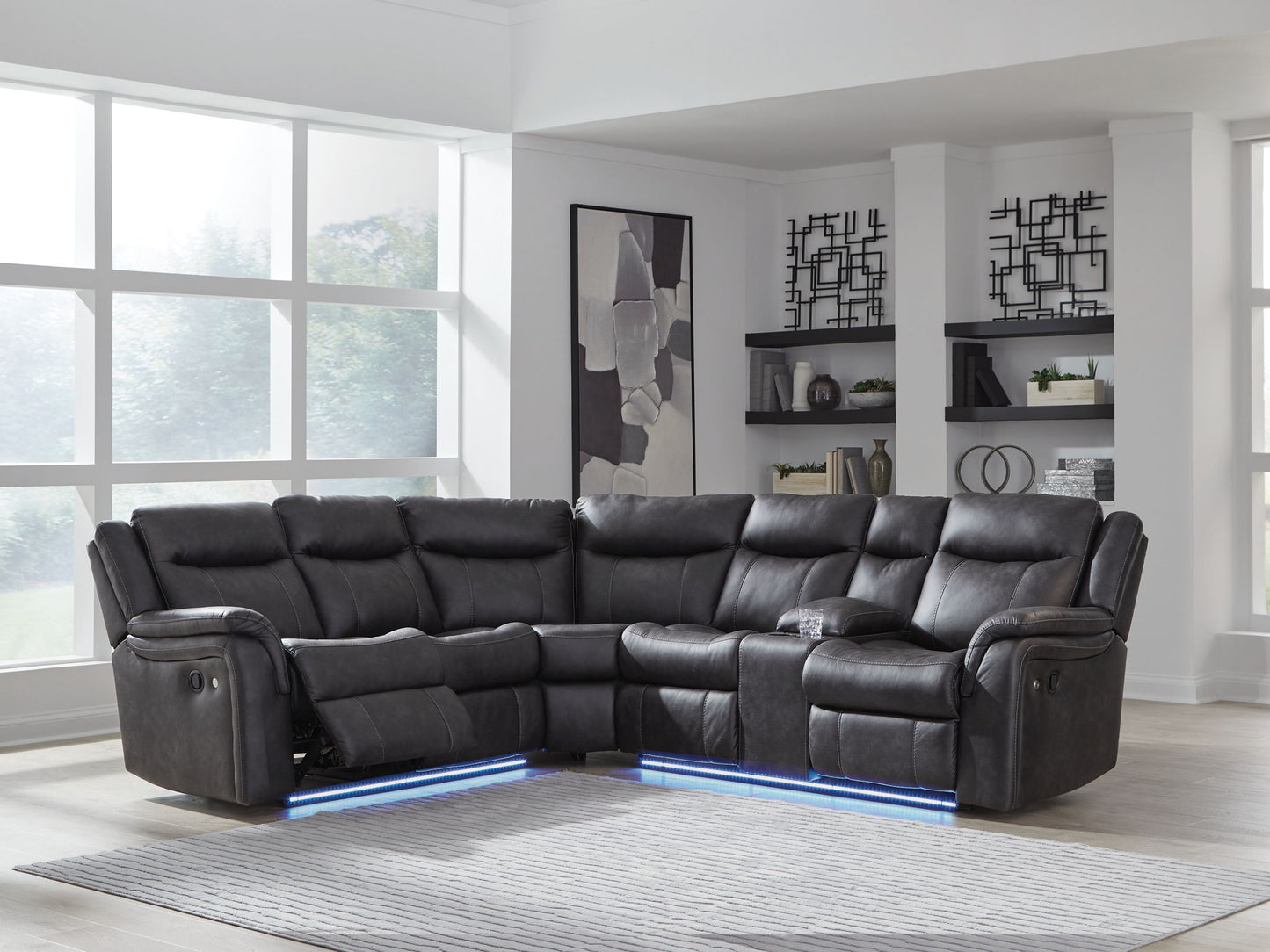 Sultan Meadow - 2-Piece Reclining Sectional - Carbon