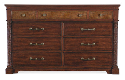 Charleston - Nine-Drawer Dresser - Dark Brown