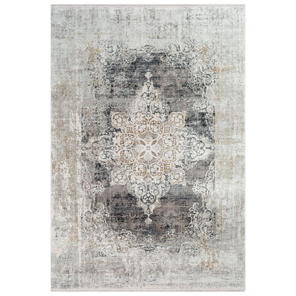 Poneto - Traditional 5 X 7.5 Rug - Pearl Silver