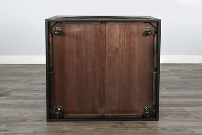 Modern Wood Coffee Table With Arched Open Shelf Design And Casters - Umbra / Oak Grove