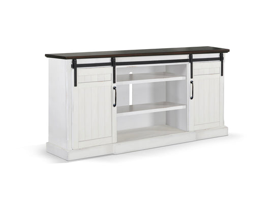 Carriage House - TV Console - Cottage White / Europen Dark