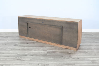 78" Cane Media Console With Faux Crystals Electric Fireplace Insert