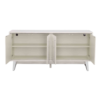 Summit - Four Door Credenza - White / Silver