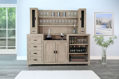 Wall Bar With Hutch - Wheat