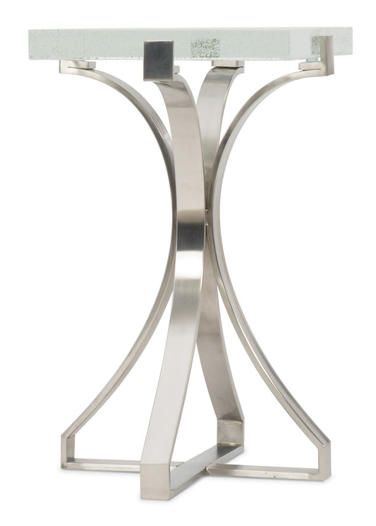 Melange - Bubble Glass Accent Table - Pearl Silver