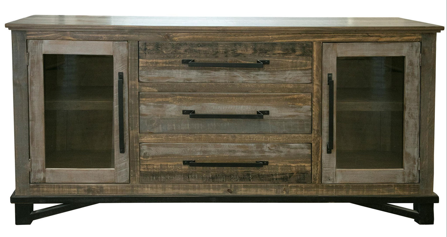 Loft - Buffet With 3 Drawer / 2 Doors - Two Tone Gray / Brown