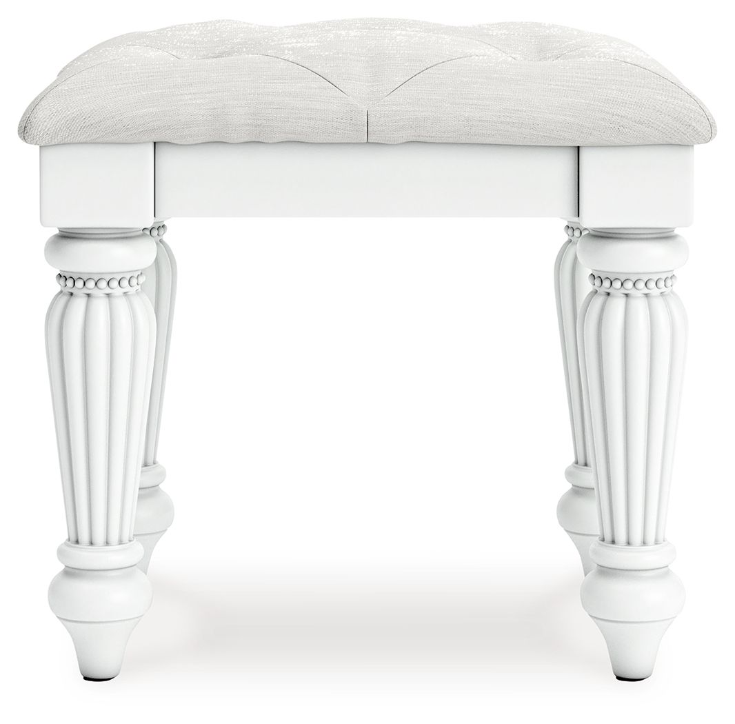 Kozlani - 3 Pc. - Vanity, Mirror And Stool - White