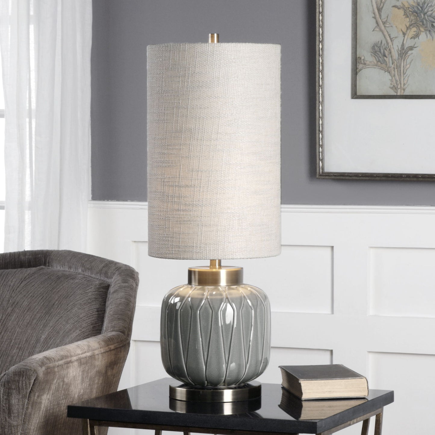 Zahlia - Ceramic Lamp - Aged Gray