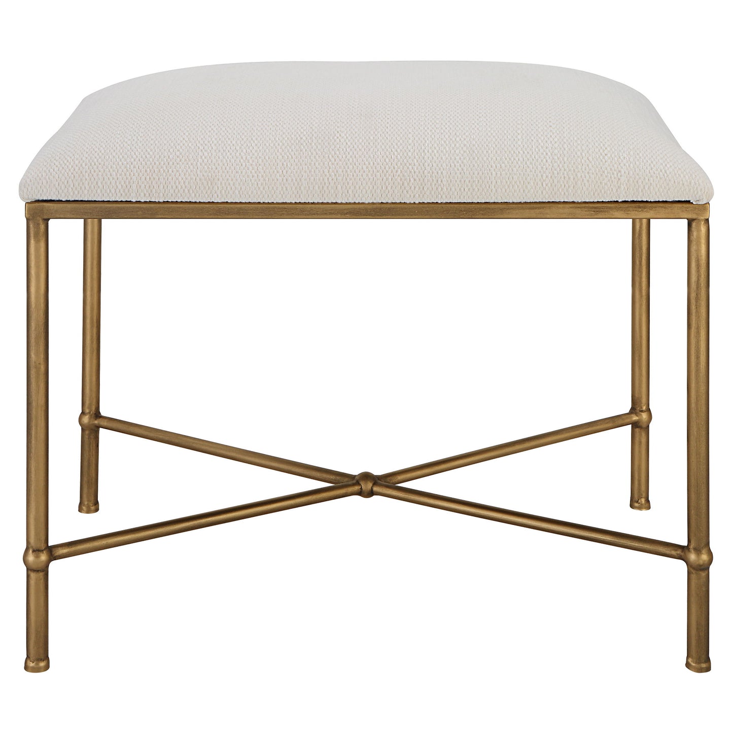 Avenham - Small Framed Bench - Gold & White