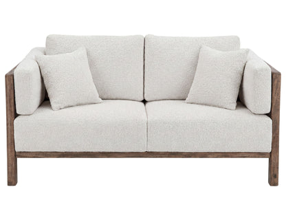 Roots - Wooden Frame Upholstered Loveseat - Talawa / Beige