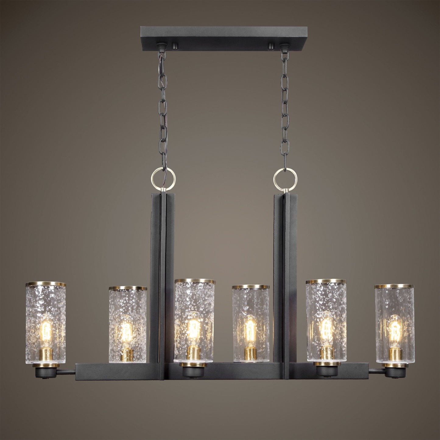 Jarsdel - 6 Light Industrial Island Light - Black