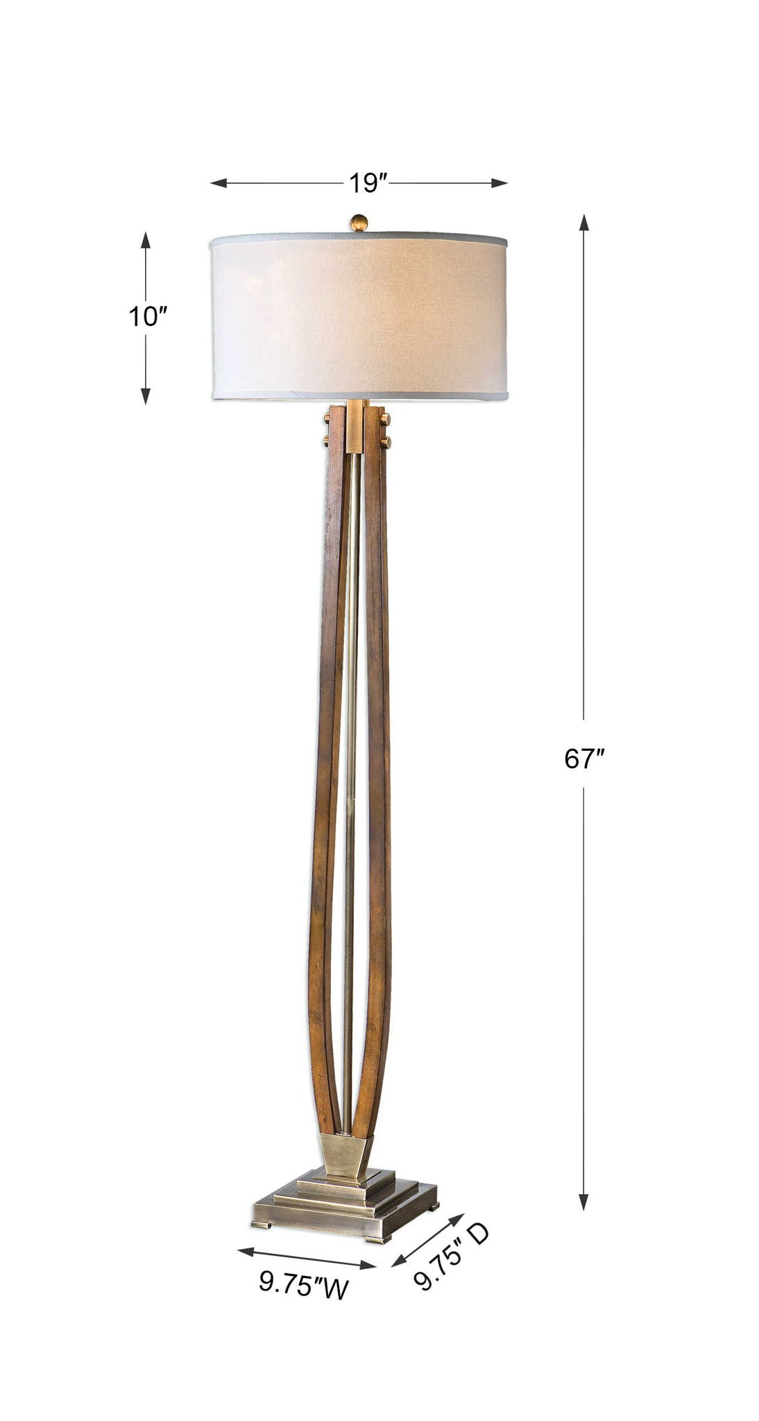 Boydton - Burnished Wood Floor Lamp - Gold