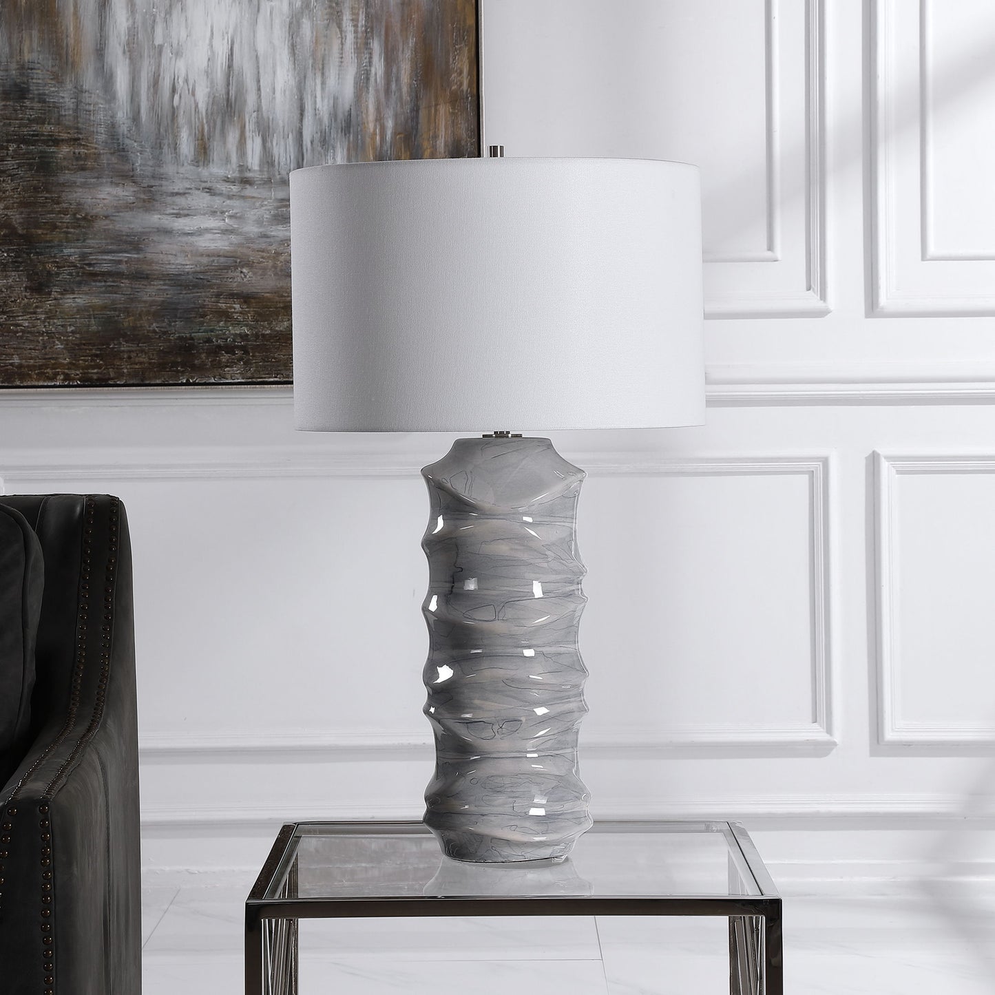 Waves - Table Lamp - Blue & White