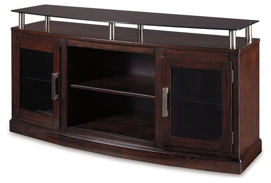 Chanceen - Dark Brown - Medium TV Stand/Fireplace Opt