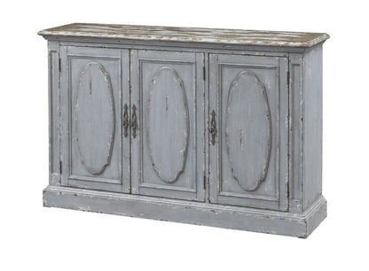 Sutton - Three Door Credenza - Aged Textured Blue / Gray