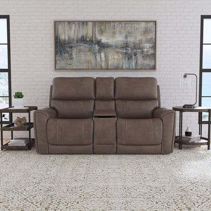 Carter - Power Reclining Loveseat With Console & Power Headrests & Lumbar - Cappuccino