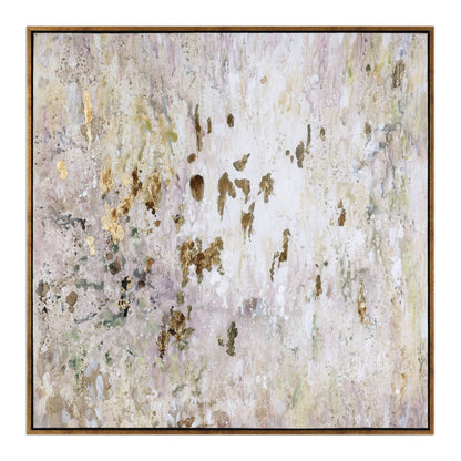 Golden Raindrops - Modern Abstract Art - Beige