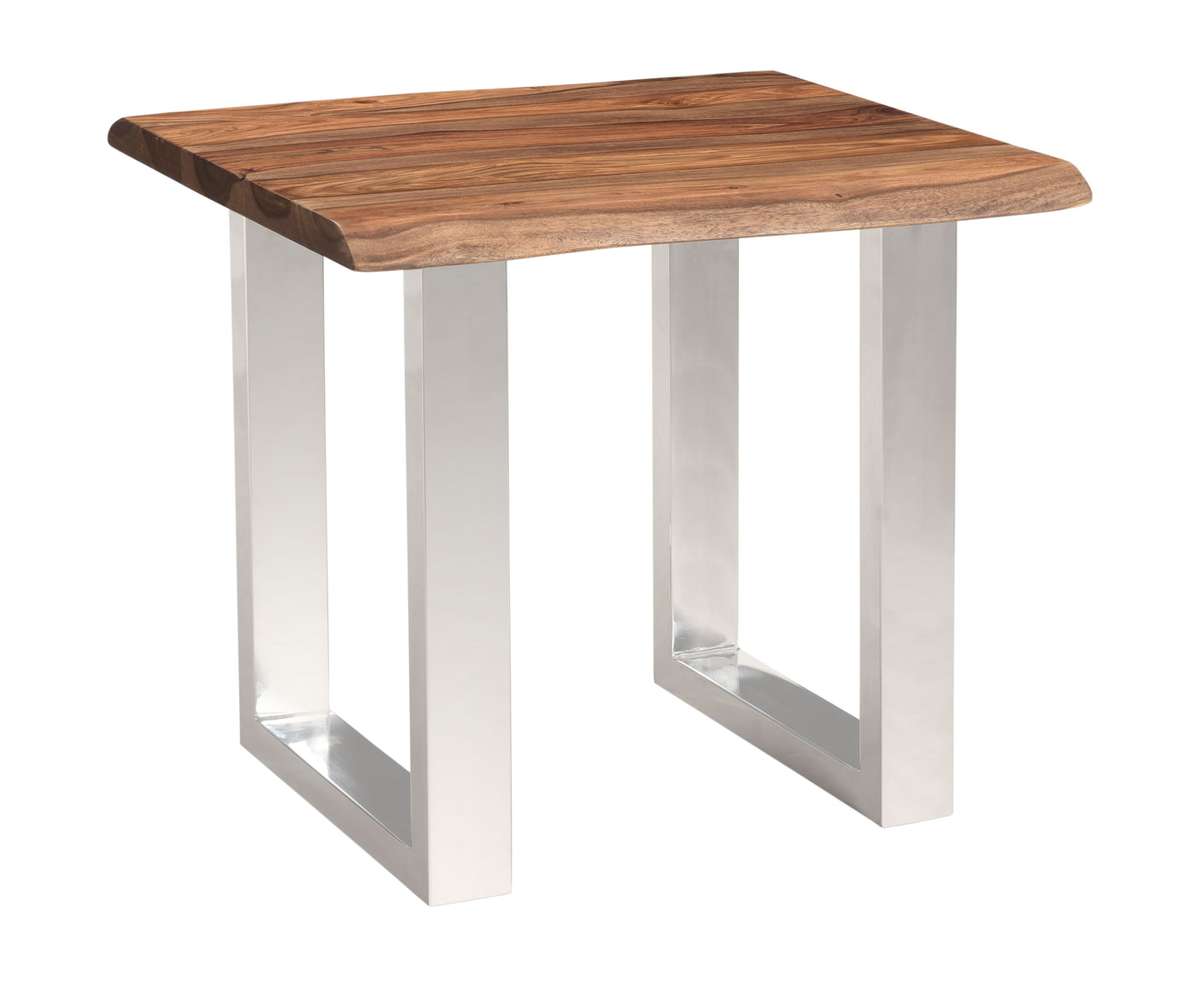 Brownstone 2.0 - Solid Wood Live Edge Topped Table With Chrome Legs